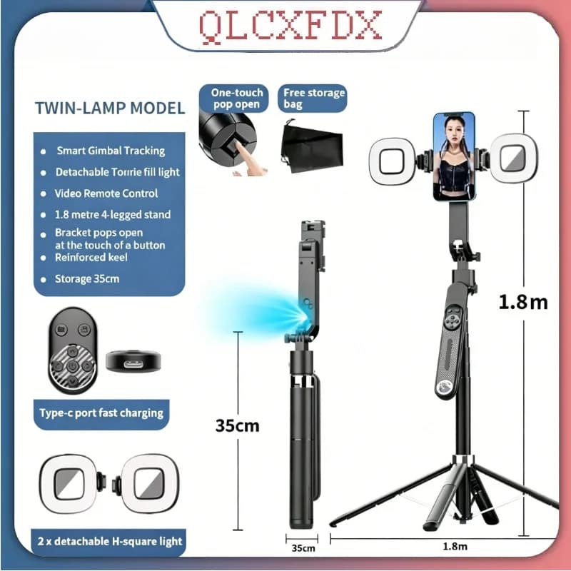 Smart AI Tracking Gimbal Facial Tracking SelfieStick Bluetooth Selfie Camera Portable Travel 360°Automatic Rotation Phone Holder