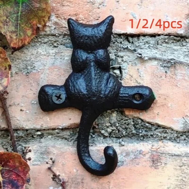 Ganci per gatti in ghisa resistente da 1/2/4 pezzi, stile vintage, robusti e pratici, con viti, per appendere vestiti, asciugamani, accappatoi, borse