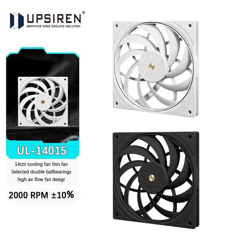 UPSIREN UL-14015 140MM PWM thin pc case cooling fan double ball bearings 2000 RPM quiet powerful desktop computer cooling fans