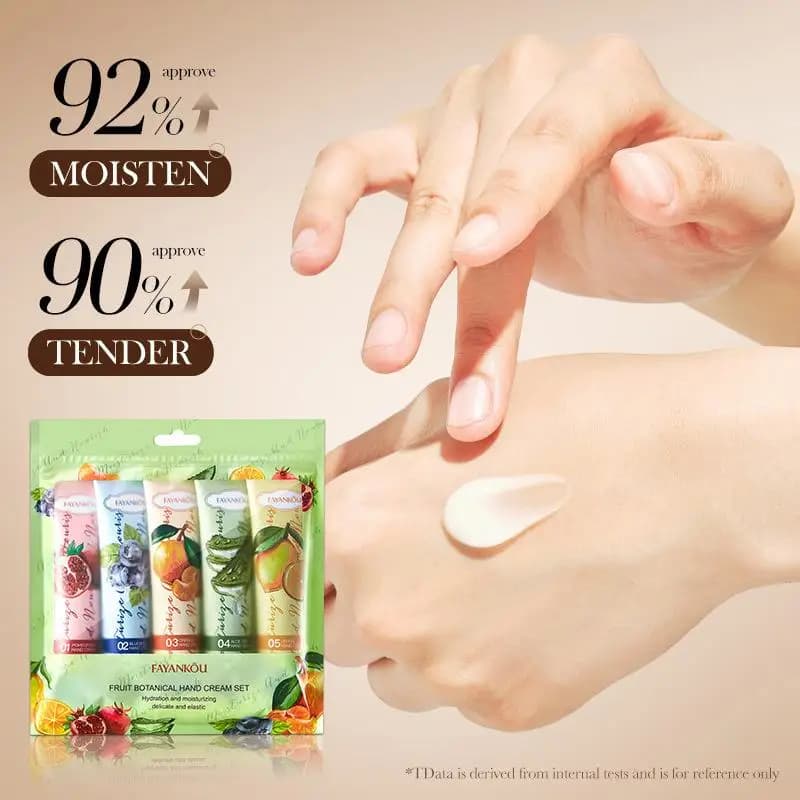 Nuovo Set 5 Pezzi FAYANKOU Crema Mani al Collagene, Ammorbidente, Nutriente, Anti-Secchezza, Idratazione Profonda, Riparazione Pelle Screpolata