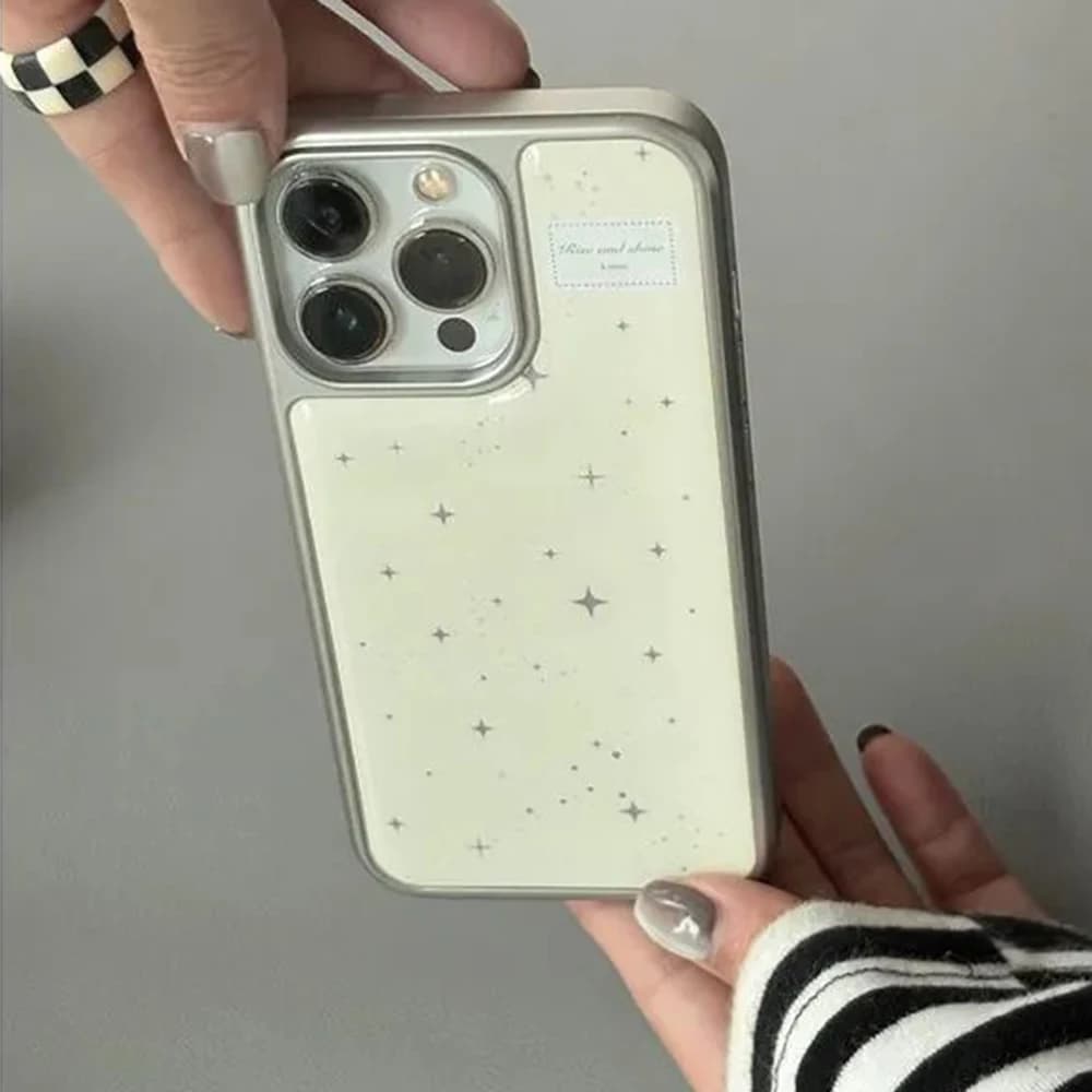 Korean-style custard star Phone Case for iPhone 17 16e 16 15 14 13 12 11 Air Pro Max X XR XSMAX 8 7 Plus Luxury Clear Back Cover