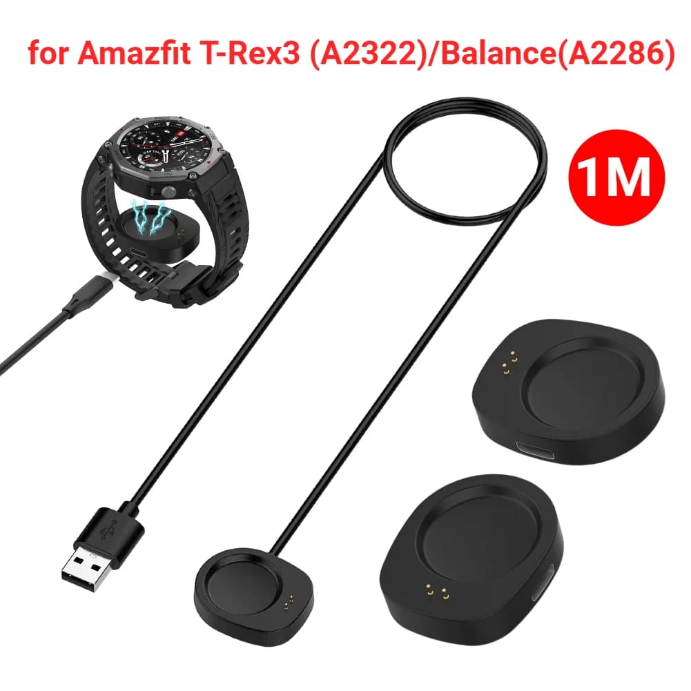 Adattatore per caricabatterie Cavo di ricarica Dock Tipo C Adattatore di ricarica Cavo per caricabatterie Smartwatch per Amazfit Balance A2286/T-Rex 3 A2322