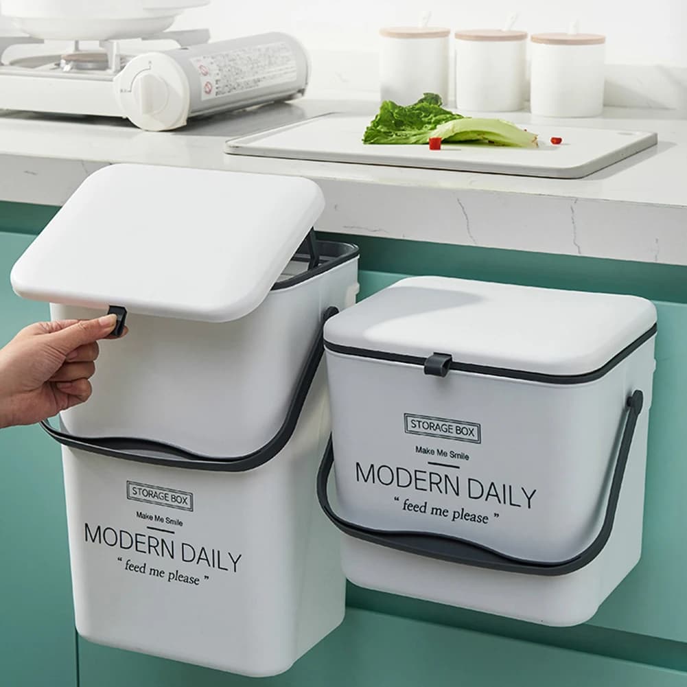 Pattumiera a parete contenitore della spazzatura di grande capacità riciclaggio con coperchio cestino della spazzatura della cambusa per uso domestico appeso pattumiera del bagno