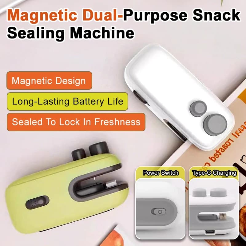 2 in 1 Portable Mini Sealer&Opener for Snacks Rechargeable Vacuum Sealer Home Use Preservation Sealing Machine