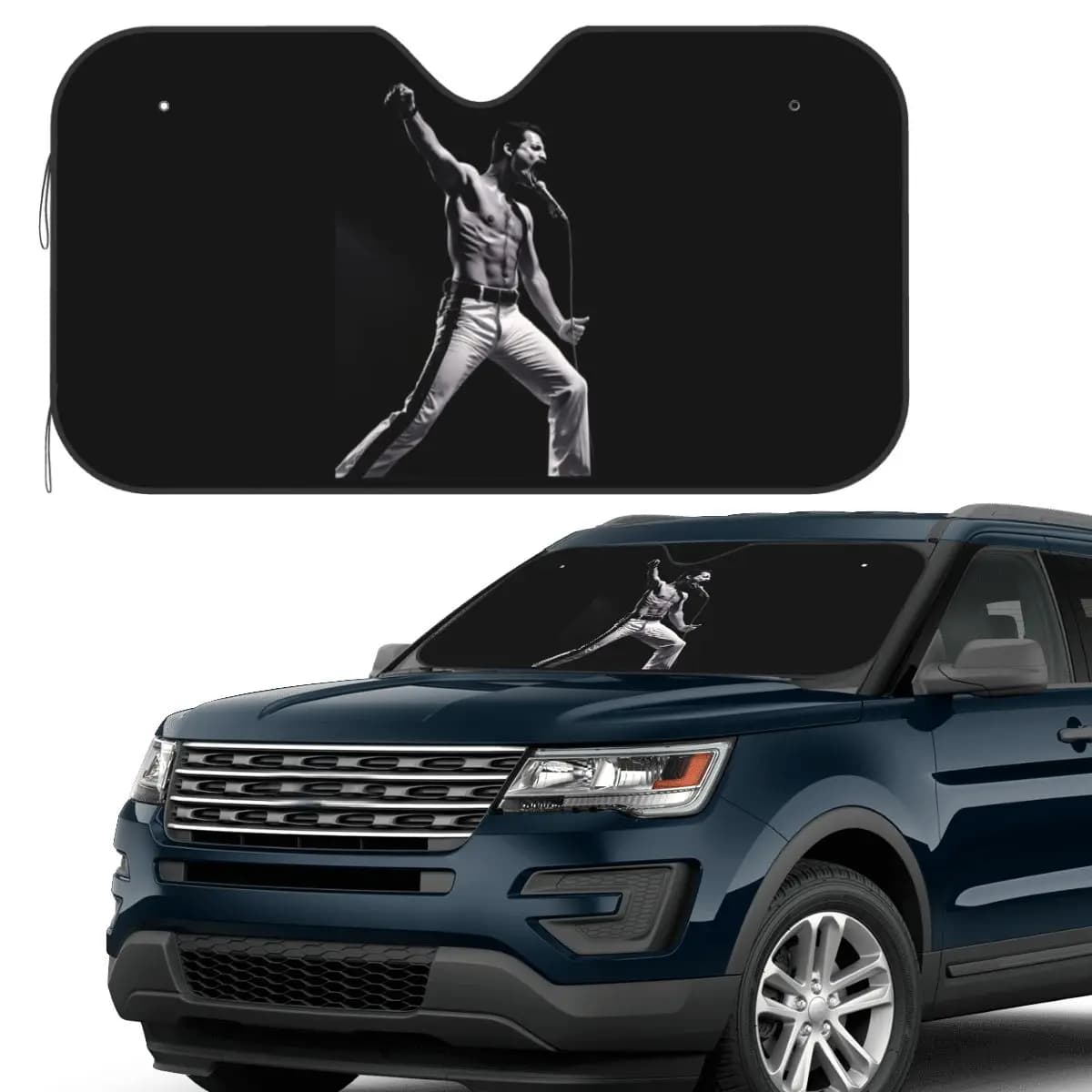 Freddie Mercury Potente Stage Pose Parasole Parabrezza Auto Parabrezza Anteriore Finestra Parasole Accessori Coperture
