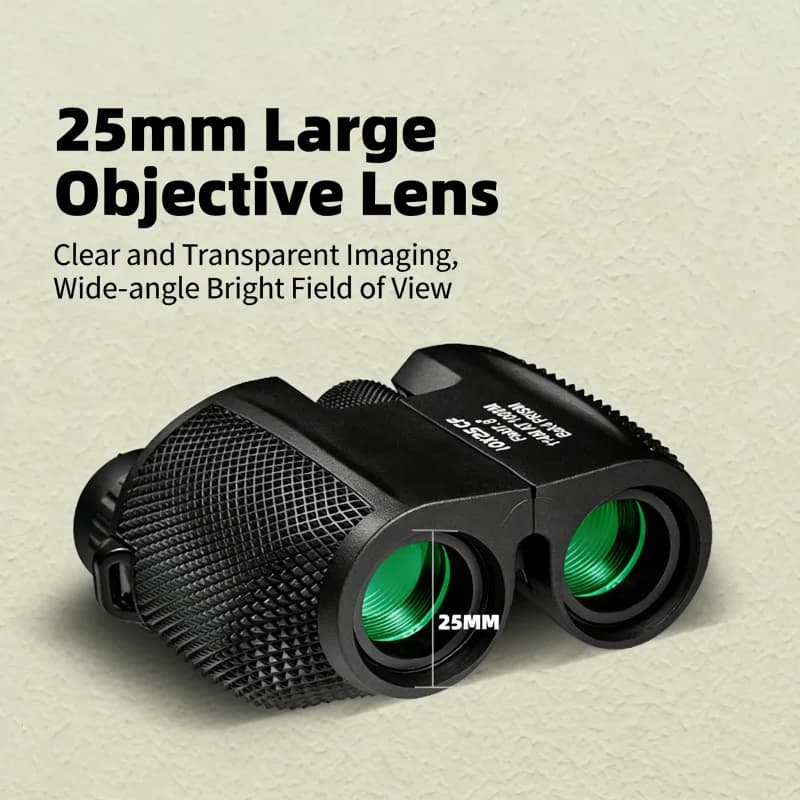 Binocolo Compatto 10X25 per Adulti e Bambini, Prisma BAK4, Leggero 254g, Binocolo Tascabile per Birdwatching, Viaggi e Concerti