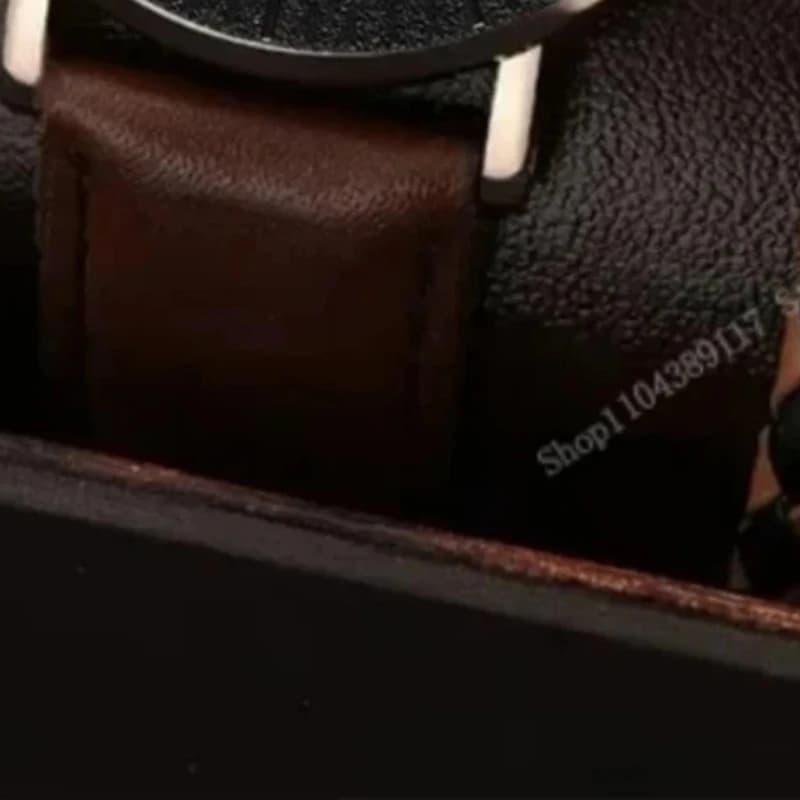 New Men Watch Luxury Bracelet Set Fashion Business Brown Leather Quartz Wrist Watches for Men Gift Set Relogio Masculino NO BOX