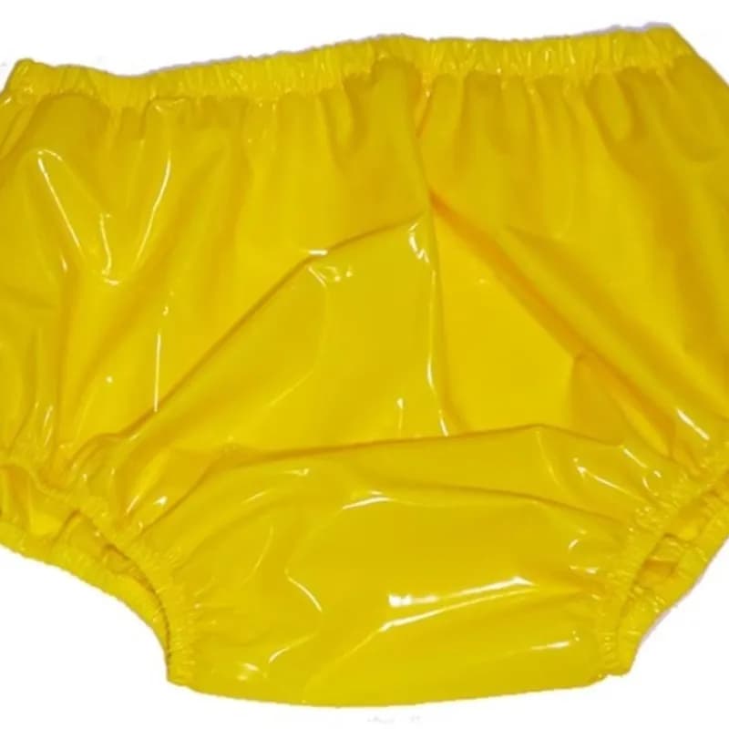 High Waist Waterproof Plastic Briefs Anti-diaper ABDL Large Size Loose Wide Crotch Cloth Nappies PVC Transparent Underwear