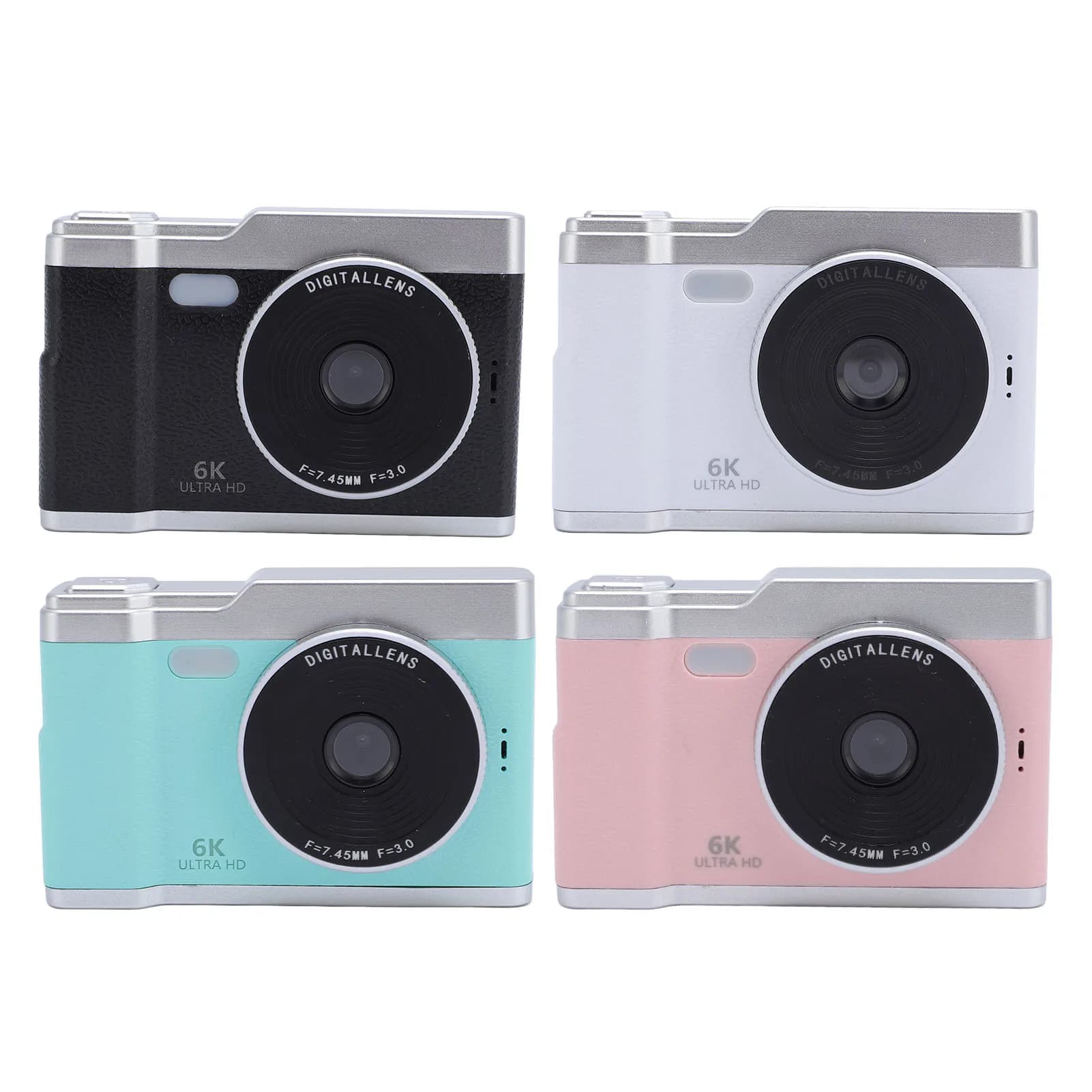 Fotocamera Digitale Compatta con Scatto Adattivo, Doppia Lente Anteriore e Posteriore, 48MP, Luce Integrata, Zoom 8x per Viaggi e Studenti