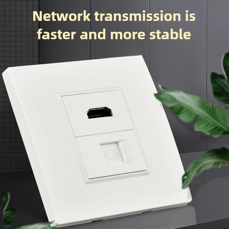 86 tipo HDMI plug-in diretto ad alta definizione Presa di rete di categoria 6 Cavo di rete Gigabit per computer RJ45 Accessori per pannelli HDMI