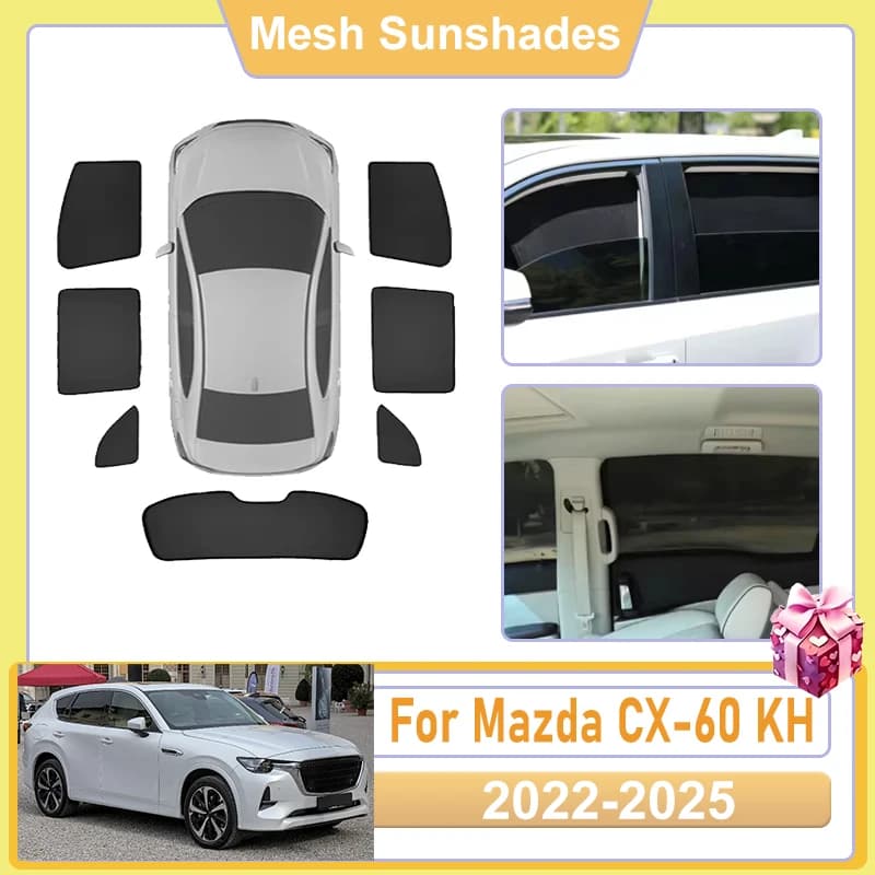 For Mazda CX 60 Accessories 2025 2024 2023 2022 CX-60 CX60 KH Car Window Screen Sun Shades Covers light Shield Heat UV Protector
