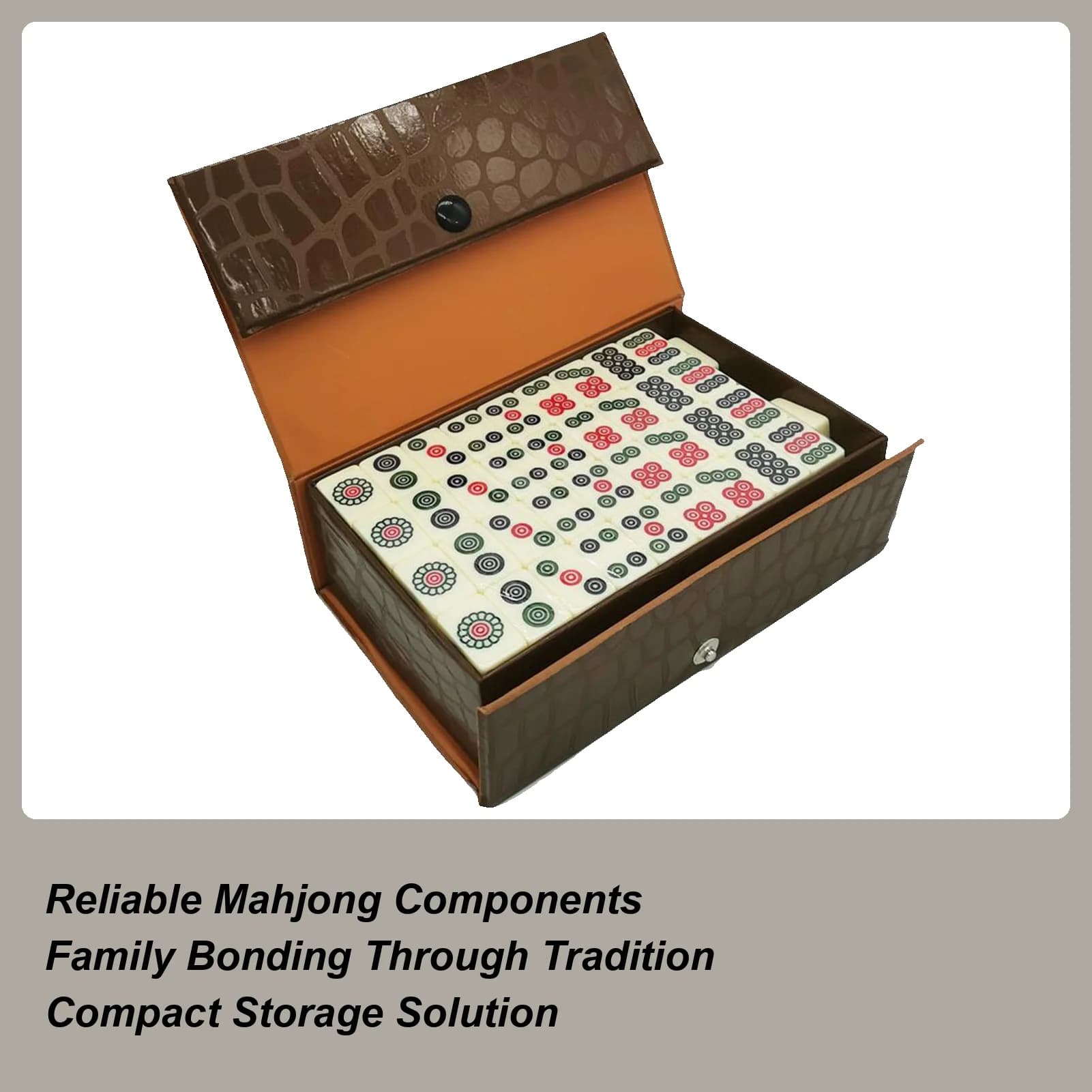 Set di Tessere Mahjong Cinese Mini Portatile Interattivo Divertente con Scatola di Conservazione per Interni ed Esterni Casa Appartamento