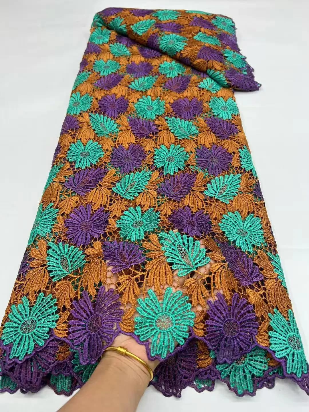 luxury african fabrics 5 meters Sequins Lace Fabric 2026 High-Quality Nigerian Guipure Cord for Party Dress Sewing Material