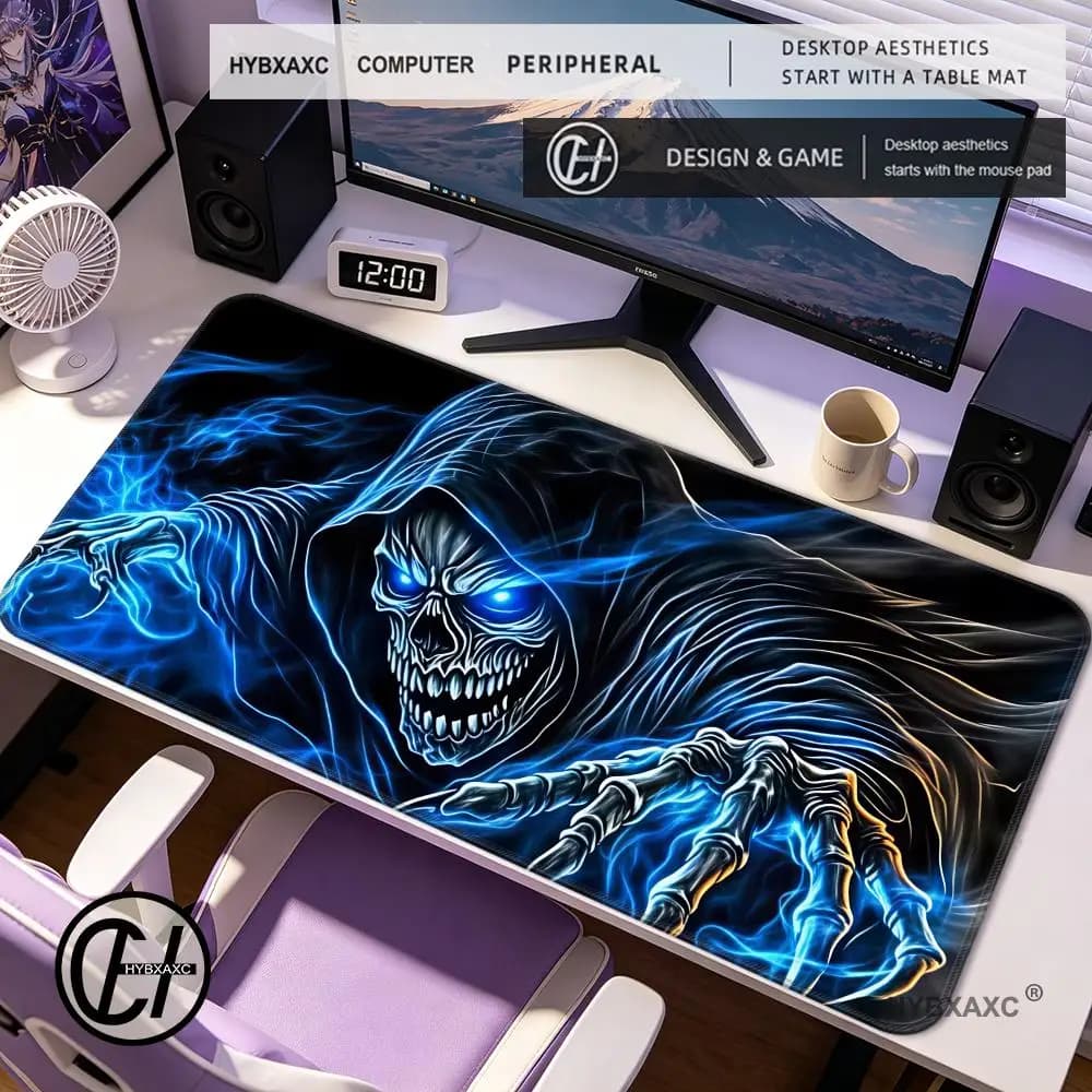 HYBXAXC Death Reaper Skull Mouse Pad Non-slip Desk Mat Rubber Gaming Accessories Large Computer Keyboard Carpet