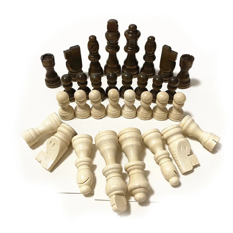 1 Set = 32 pezzi di scacchi in legno massello originali da 3 pollici di alta qualità accessori per scacchi in legno
