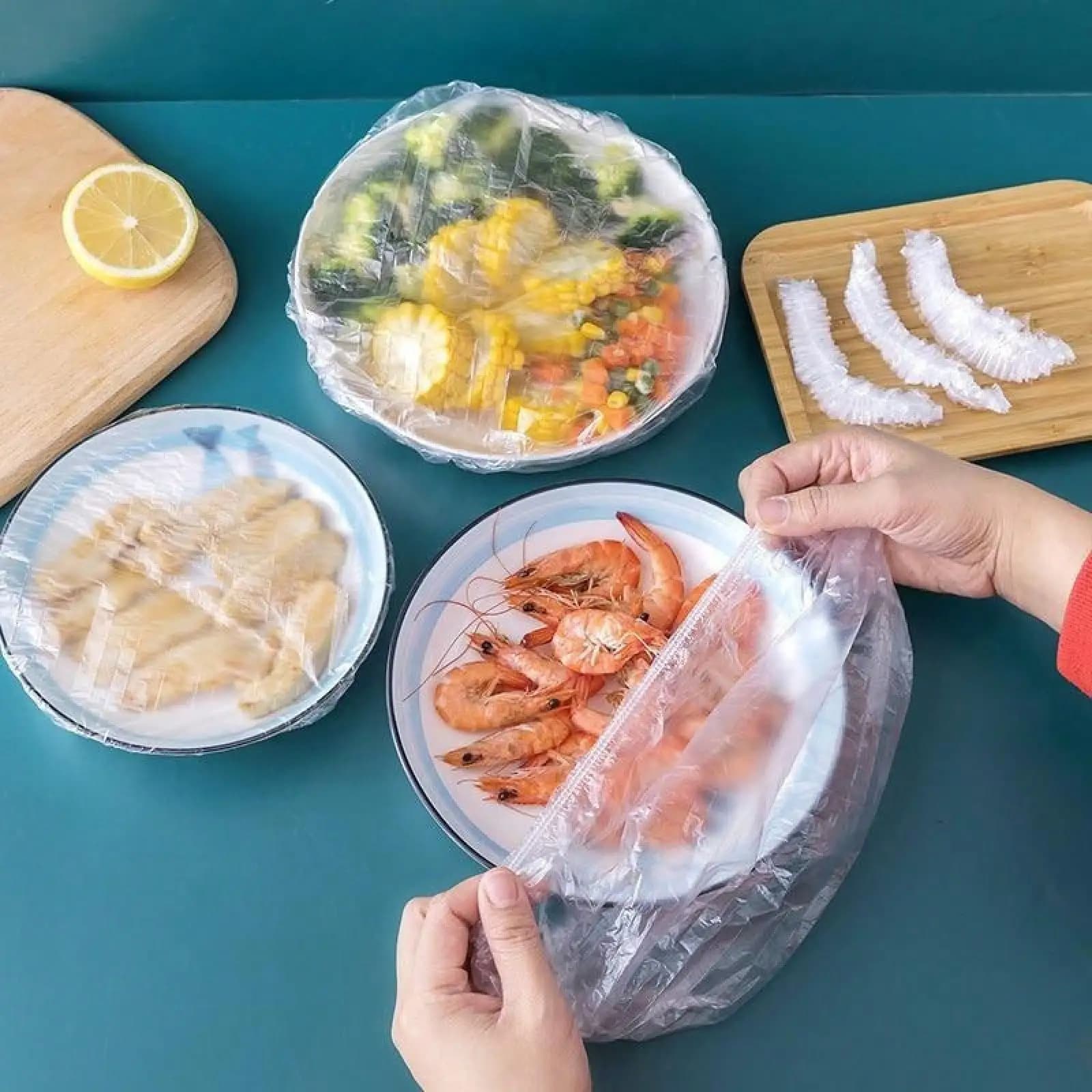 100 Piece Disposable Plastic Bags, Home Plastic Bags, Elastic Plastic Food Cover Bags, Kitchen Supplies Gadget