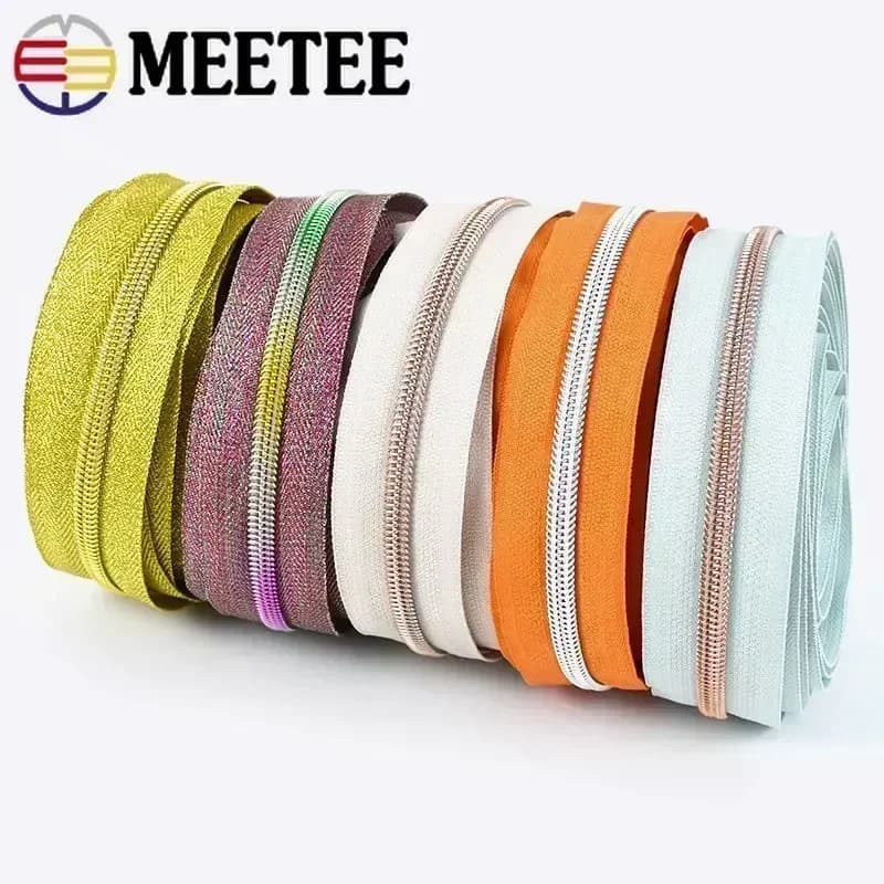 1/2/3/5M 5 # cerniera in Nylon per borsa da cucito nastri con cerniere a spirale per metro giacca tasca Zips Kit di riparazione accessori per abbigliamento fai da te