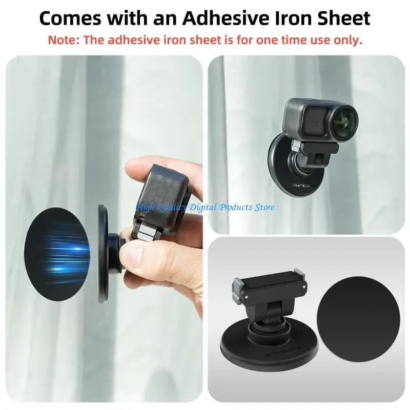 U2JE Supporto magnetico compatto a sgancio rapido per Action 6 Treppiedi con rotazione 180 gradi per vite da 1/4 per