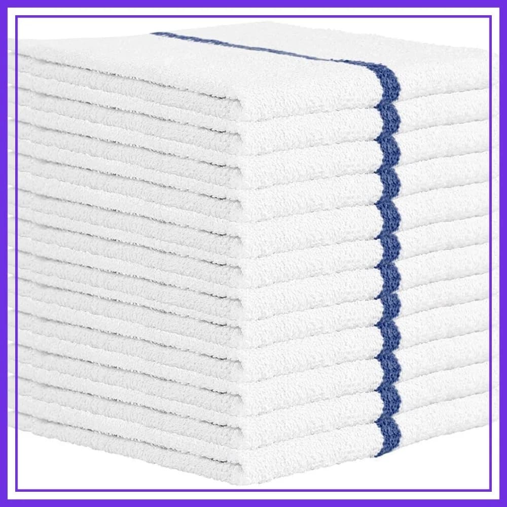 Panni in Spugna di Cotone 100% per Bar, Confezione da 12, 14x17 - Panni da Cucina Super Assorbenti per Casa, Ristorante, Auto