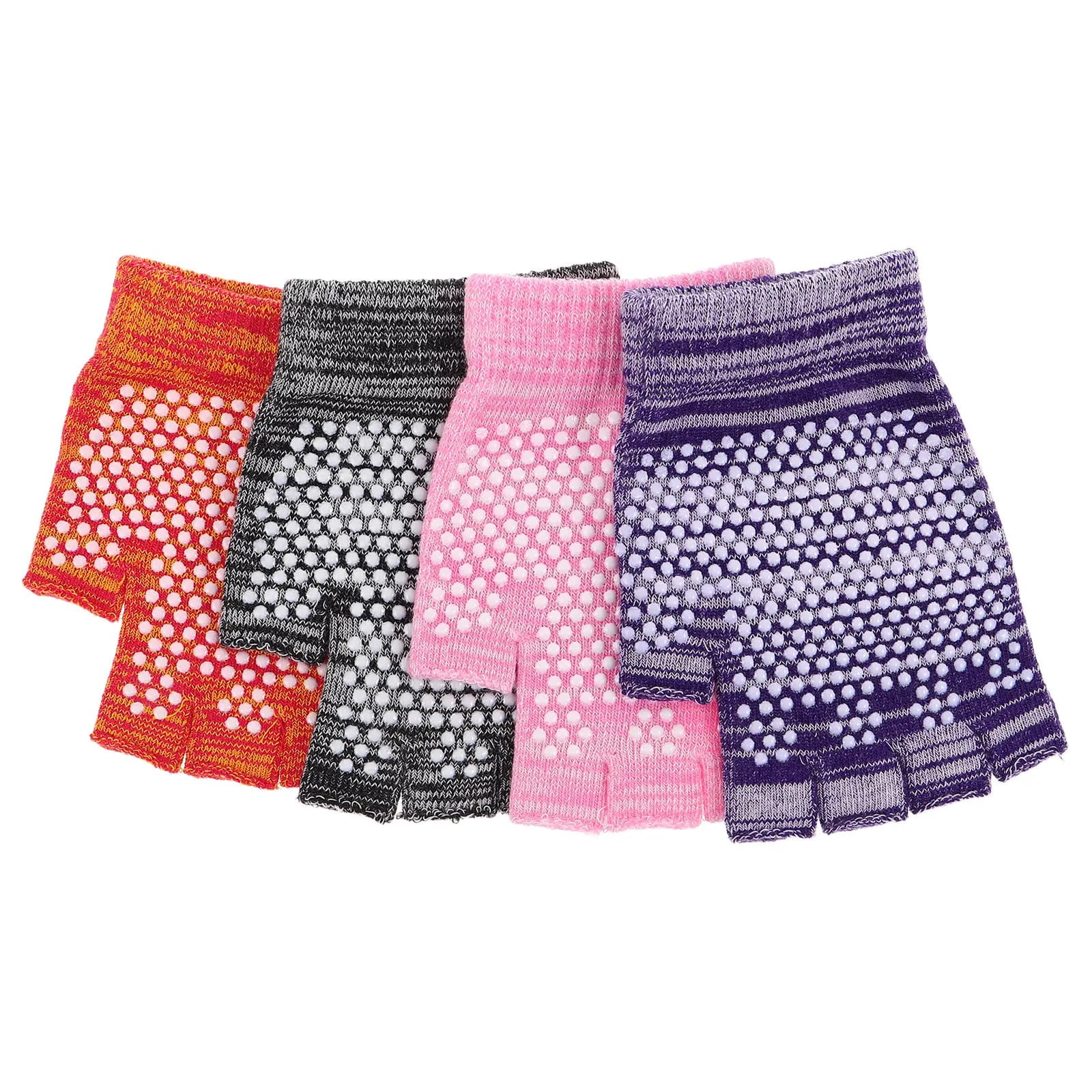 4 Paia di Guanti Senza Dita da Donna, Antiscivolo, Mezze Dita, per Yoga, Ciclismo, Palestra, Allenamento, Escursionismo, Yoga Aereo, Sport e Fitness