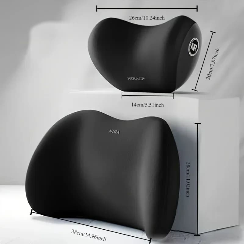 Cuscino lombare e poggiatesta per veicoli, cuscino GM per tutte le stagioni - cuscino ergonomico in memory foam per sedile auto
