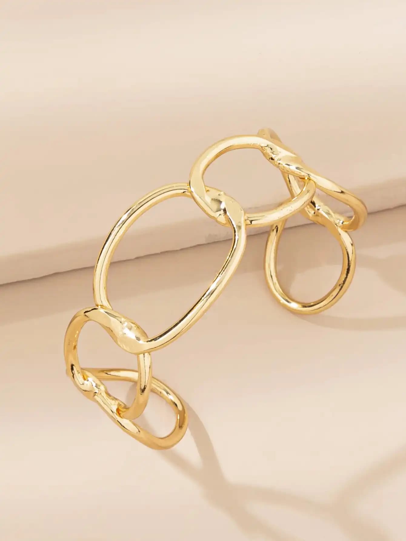 1pc Minimalist Metal Open Bangle (Adjustable Size)