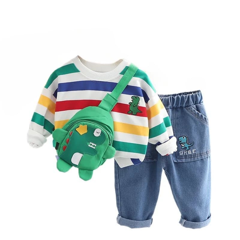 New Spring Autumn Baby Clothes Set Children Boys Long Sleeved T-Shirt Pants 2Pcs/Sets Kids Girls Clothing Infant Striped Costume