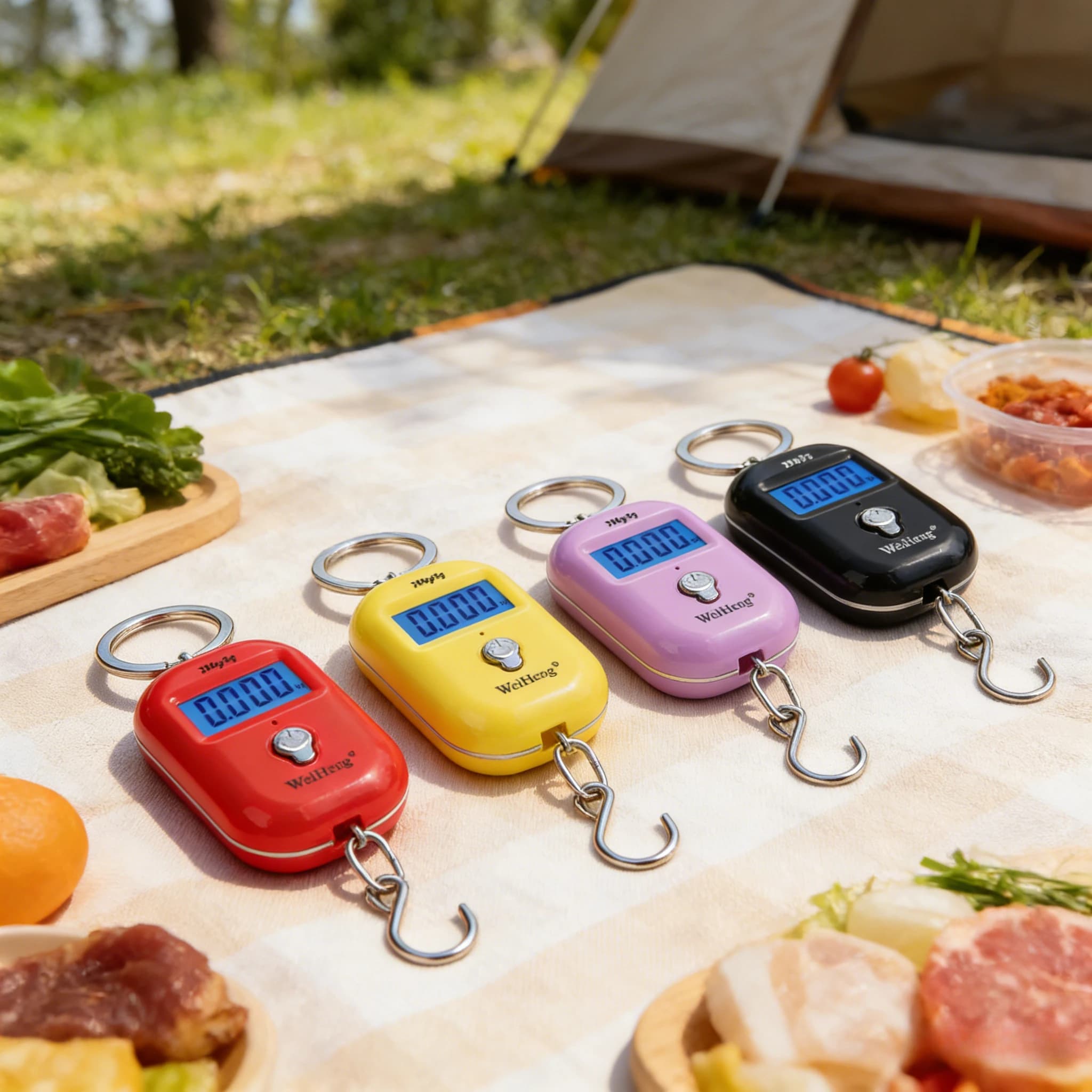 Bilancia Digitale Portatile 25kg/5g con Gancio e Portachiavi, Display LCD, Strumento di Pesatura Tascabile per Viaggi e Pesca