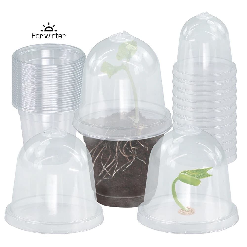 210x125MM 5-Inch PET Seedling Cup with Transparent Nutrient Pot and Lid Clear Flower Pot Seedling Nutrition Nursery Planting Cup