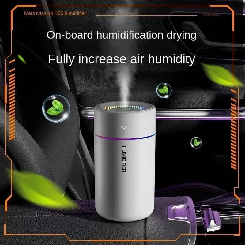 Mini umidificatore d'aria da 280 ml con luce colorata, diffusore di aromi silenzioso per oli essenziali, aromaterapia per auto, casa, camera da letto