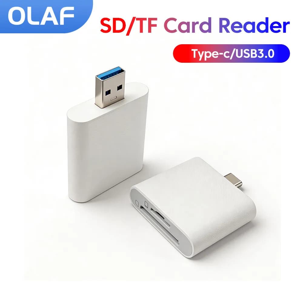 Lettore di schede USB 3.0 2-in-1 per Micro SD TF, adattatore USB C per iPhone 15 16 17, PC e laptop