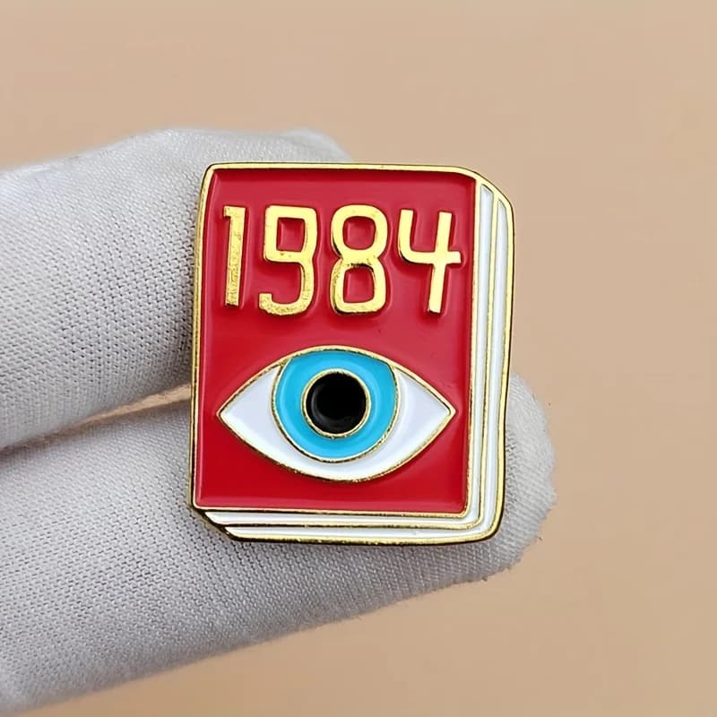 1984 Novel-Inspired Brooch - Durable Metal Badge for Men, Fashionable Backpack Pin & Clothing Accessory