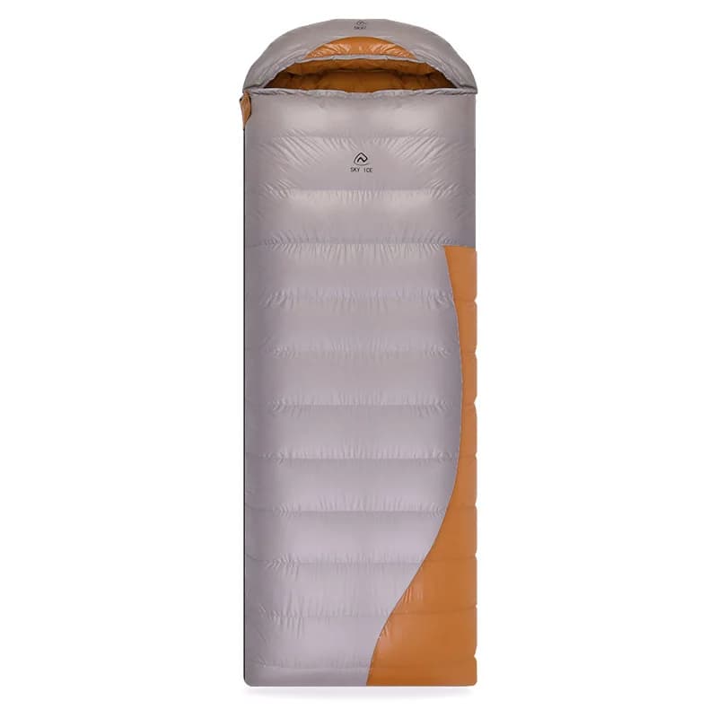 SKY ICEGray Bear Envelope Style Down Sleeping Bag for Adults Outdoor Camping Winter Thickened Goose Down Cold-Proof Warm