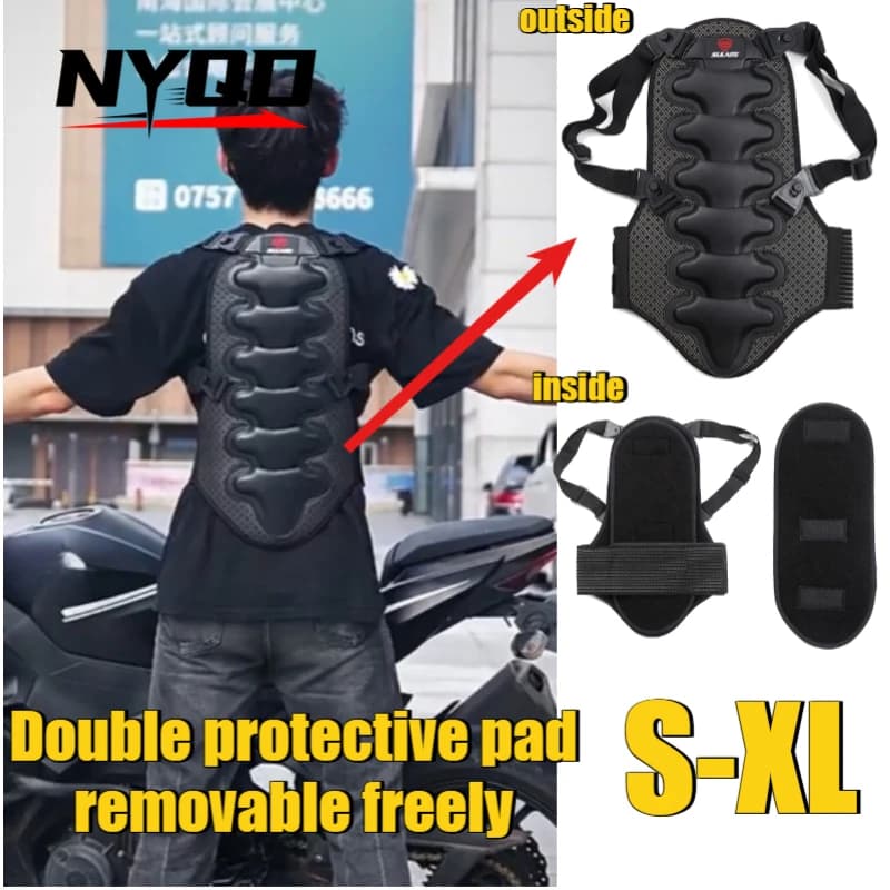 Motorcycle Detachable Thick EVA Protective Back Pad Moto Riding Mountain Biking Roller Skating Skiing Armor ThickFall Protection