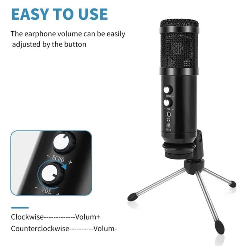 RISE- USB Condenser Microphone USB Computer Recording Live Gaming Video Conference Microphone for Laptop Desktop PC
