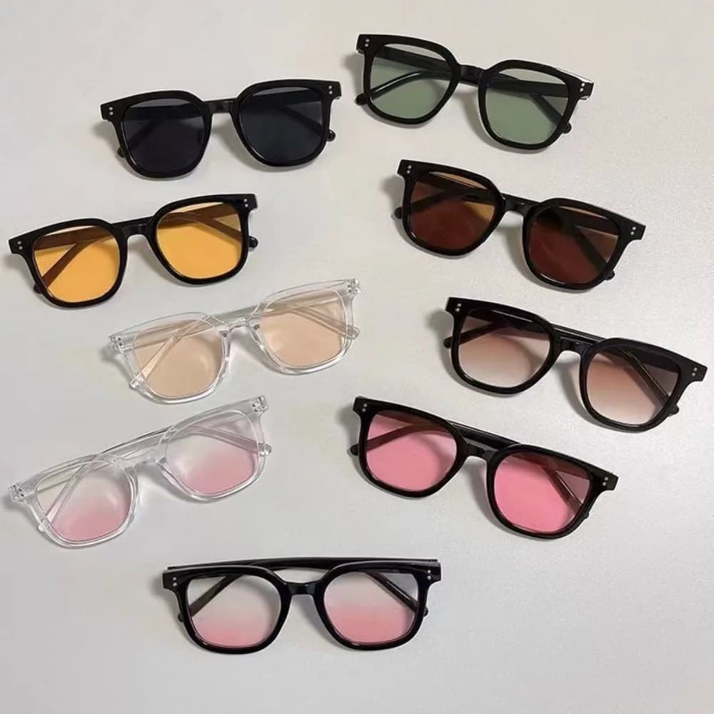 Sunglasses for Women Black Frame Powder Blusher Glasses Makeup Free Self Beautification Square Large Frame Womens Sunglasses