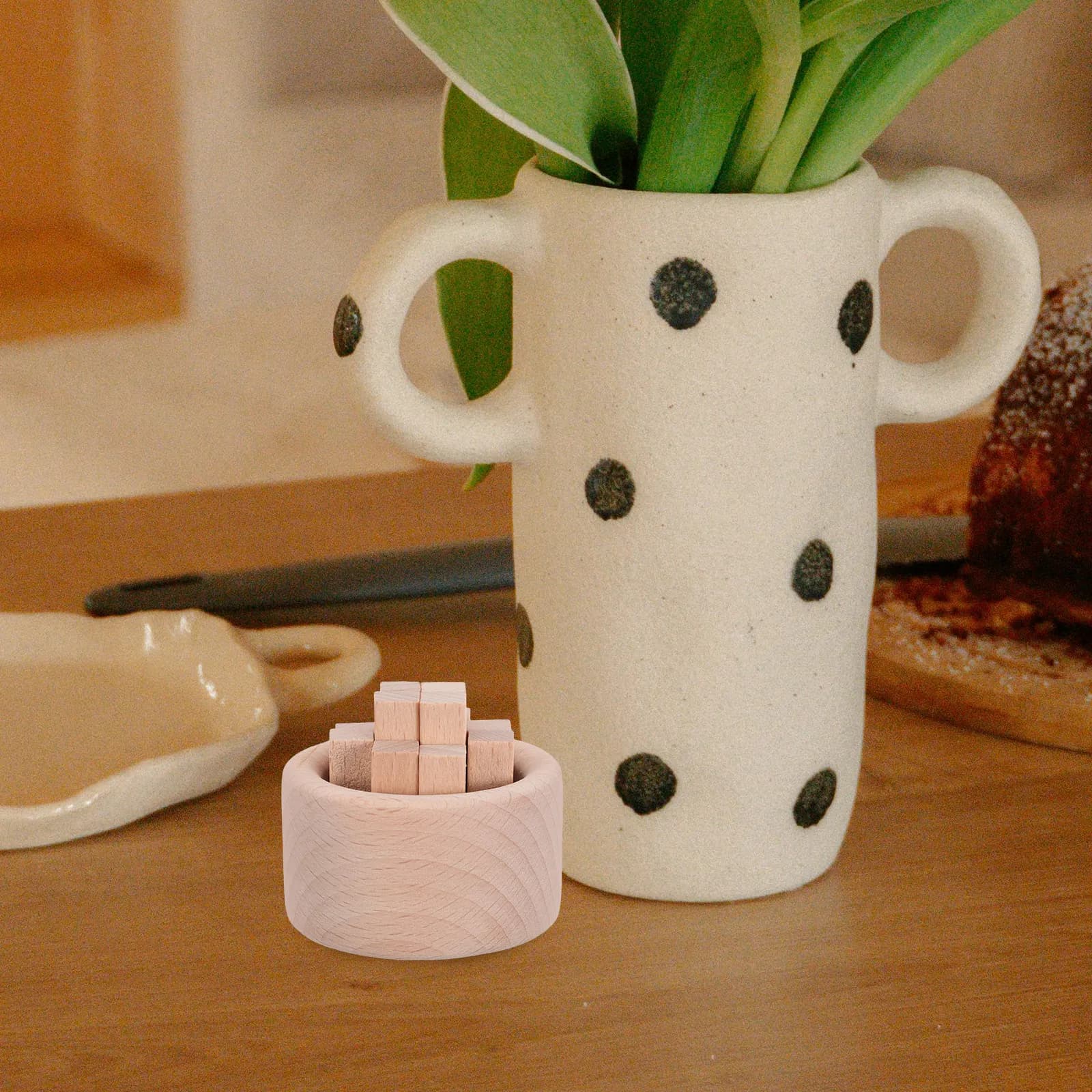 Set of 4 Mini Essential Oil Diffusers in Wood, Portable Diffusers for Aromatherapy for Home, Bedroom, Desk, Diffuser of Natural Fragrance
