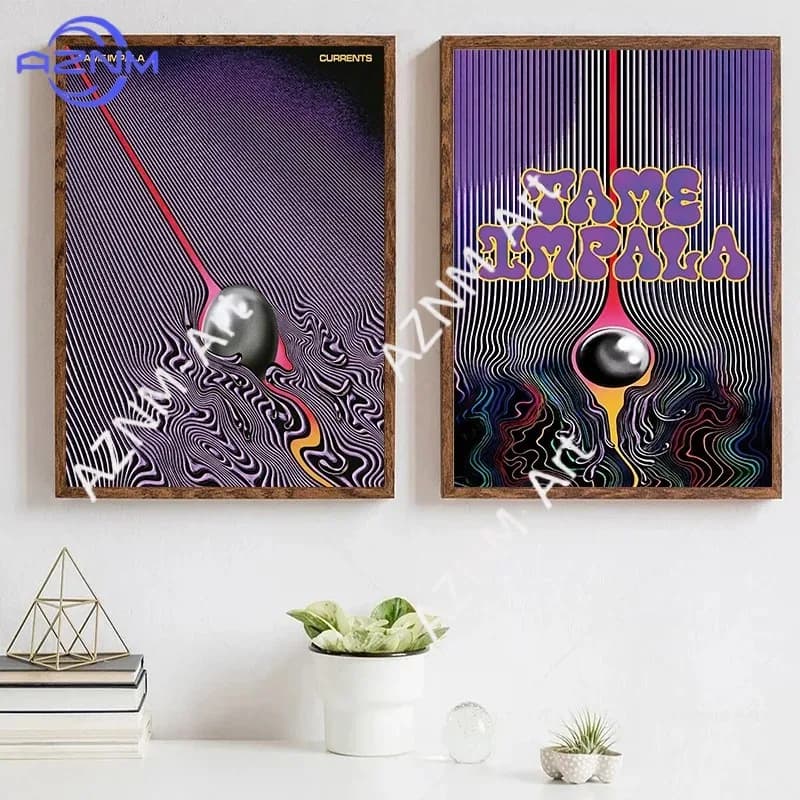 Tame Impala Psychedelic Rock Currents Album Cover Minimalist Wall Art Print Canvas Painting Posters for Living Room Home Deco