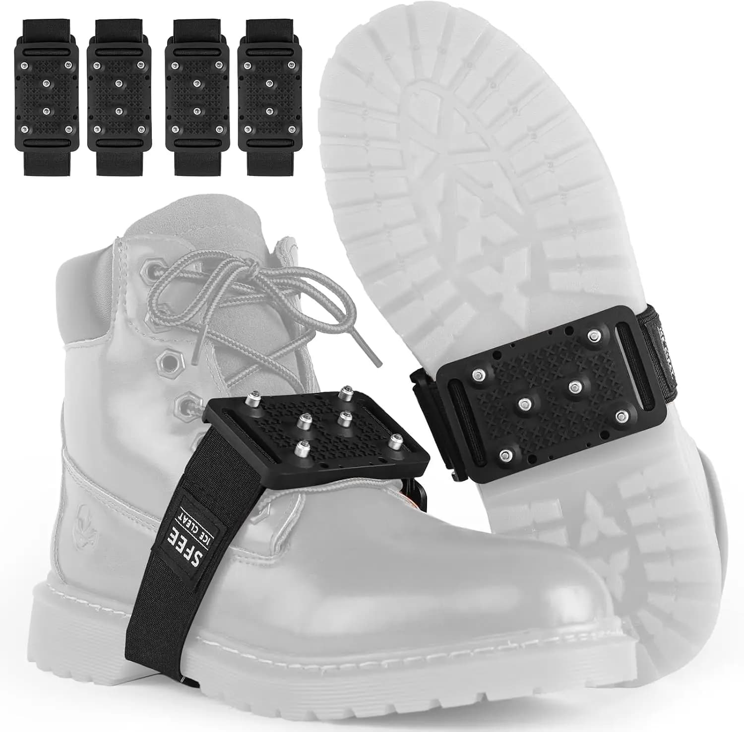 Non-slip raspberries with tungsten studs for shoes and boots, with easy rotation locking system