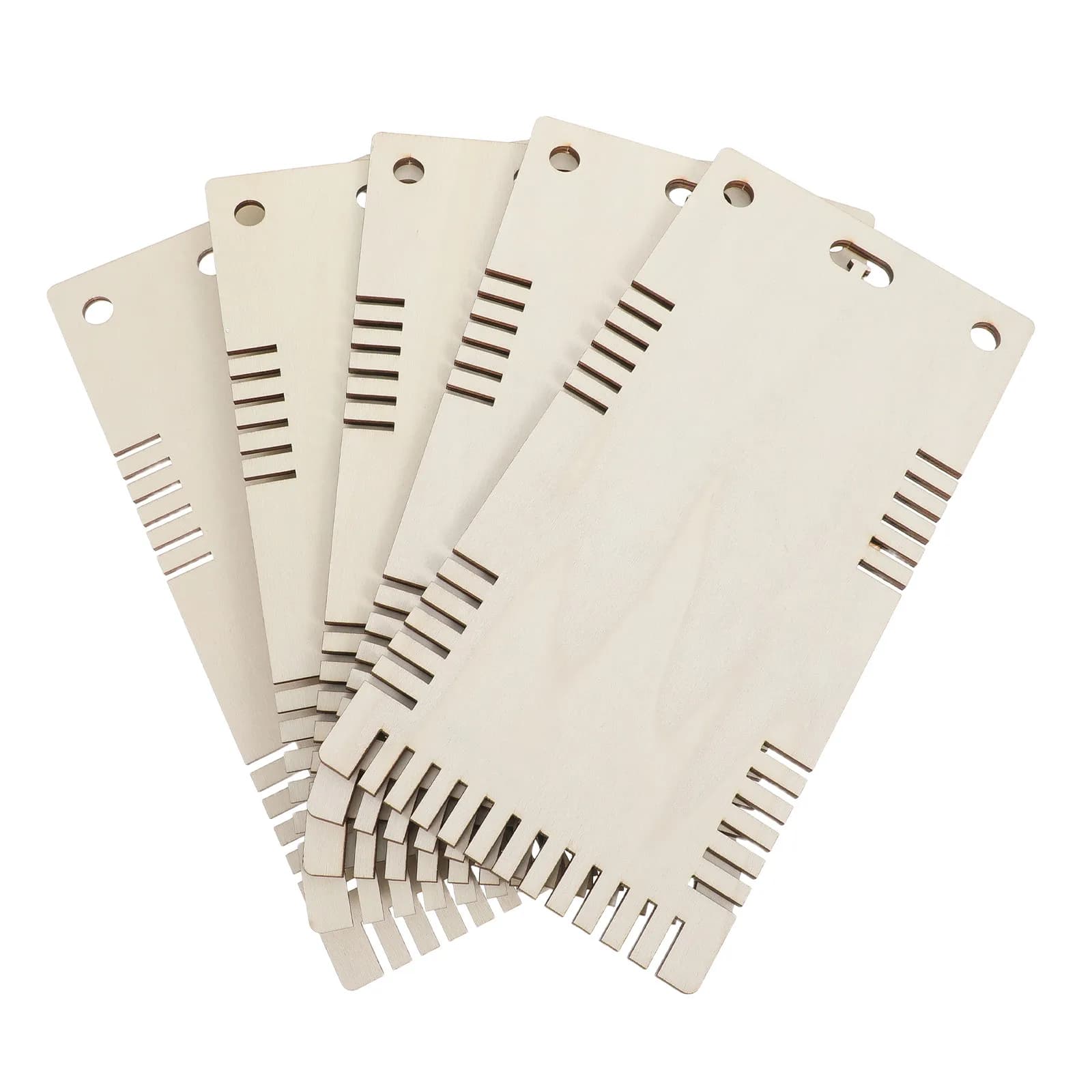 5Pcs Wooden String Weaving Board - Rectangle Friendship Bracelet Loom 9.4x4.7 Inch - DIY Jewelry Making Tool for Cord Embroidery