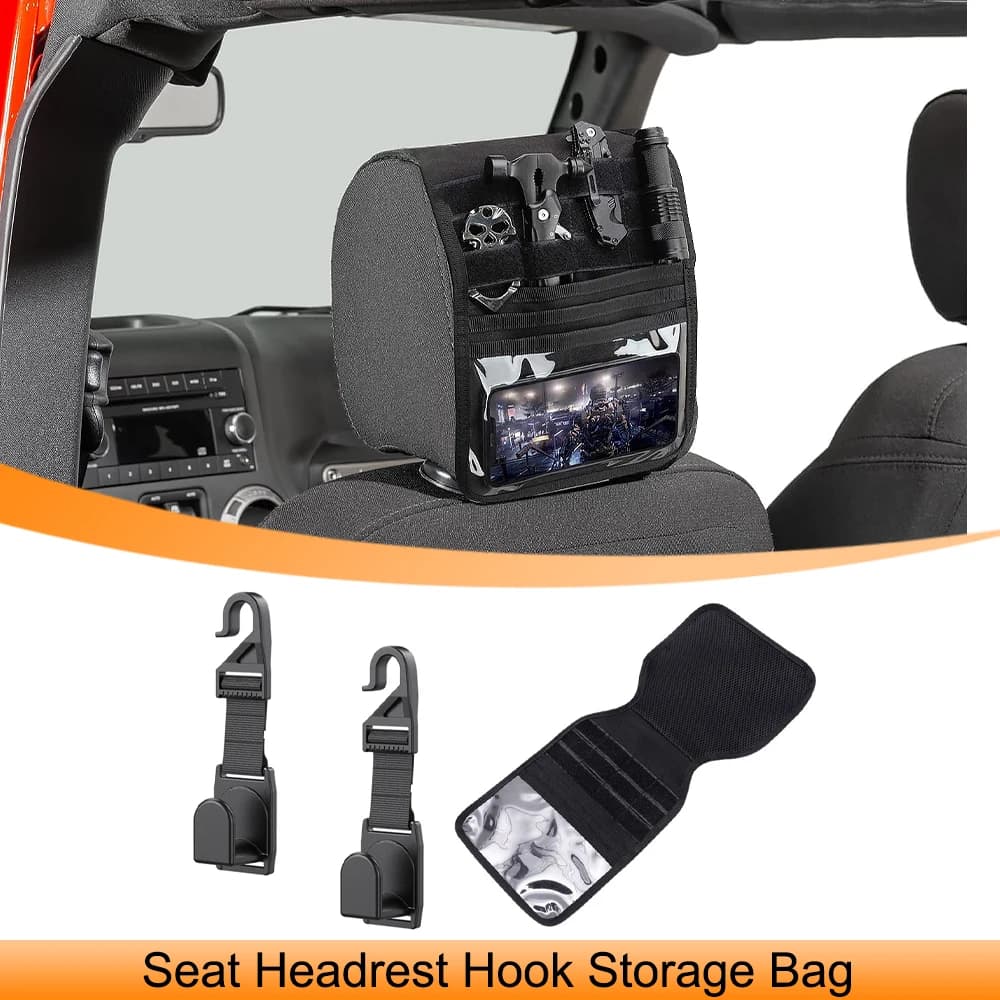 Organizer per borsa portaoggetti con gancio per schienale per Jeep Wrangler TJ JK JL Gladiator JT sedile posteriore gancio per poggiatesta accessori per interni auto