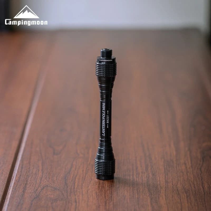Outdoor camping equipment in blackened aluminium alloy BKZ27, gas lamp, atmosphere lamp, pole to increase height and length