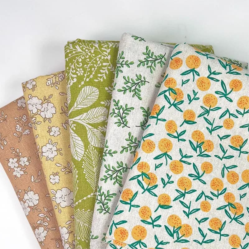 Tessuto Floreale Pastorale in Misto Cotone e Lino Stampato, Materiale Versatile per Tovaglie, Copridivani, Tende e Decorazioni per la Casa