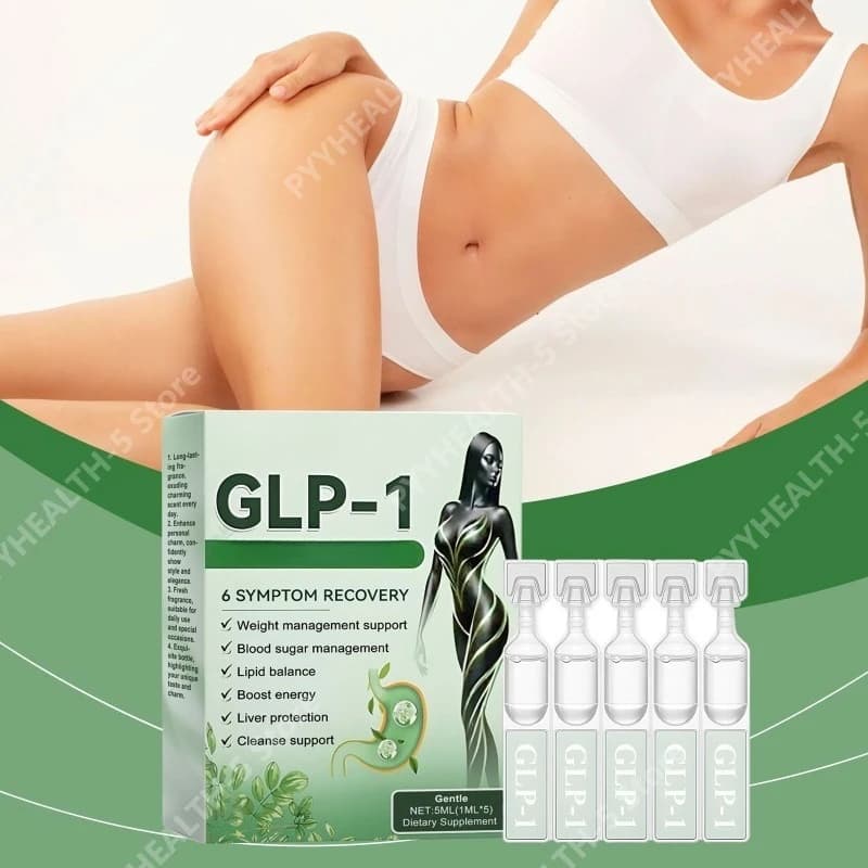 GLP-1 Integratore Liquido Orale in Fiale, per Supportare i Livelli di Energia, Nutrizione Quotidiana e Salute del Fegato, 1ml per Porzione, Totale 5 ml