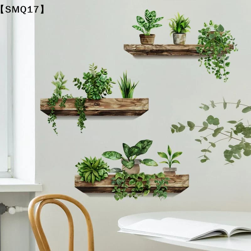 Creative Wall Stickers Potted Plant Decals Self-adhesive Removable Wall Mural DIY Wall Art Home Decoration Accessories【SMQ】