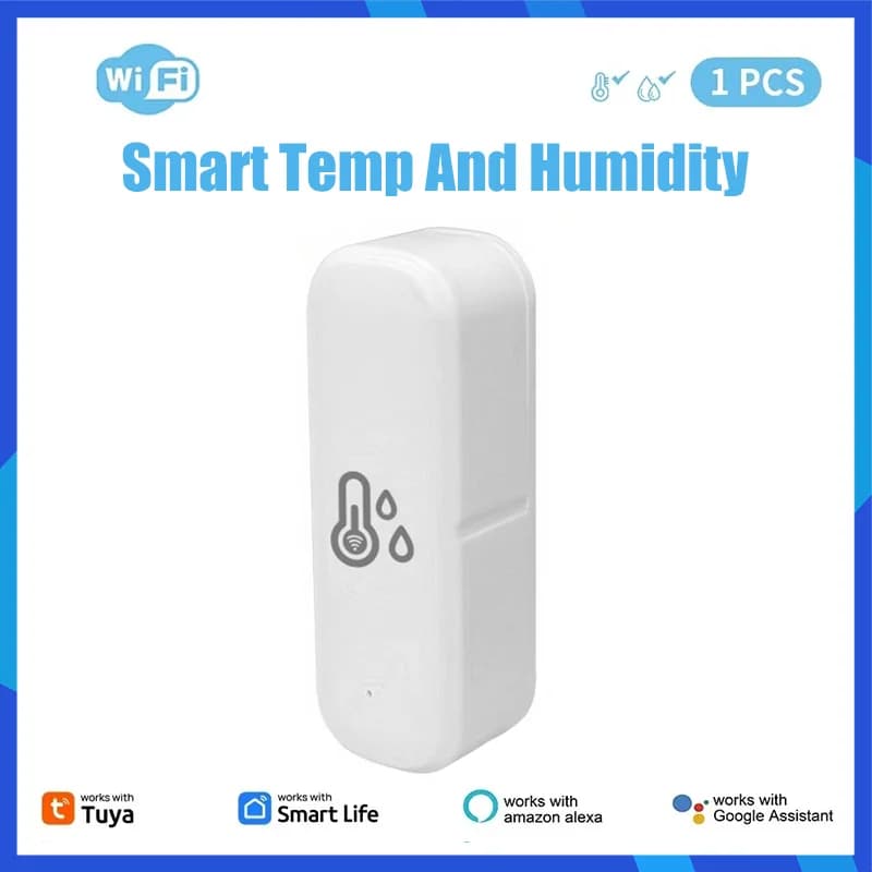 Sensore di Temperatura WiFi Tuya, Termometro da Interni, Monitoraggio Remoto Smart Life, Prodotti per Casa Intelligente Compatibili con Alexa