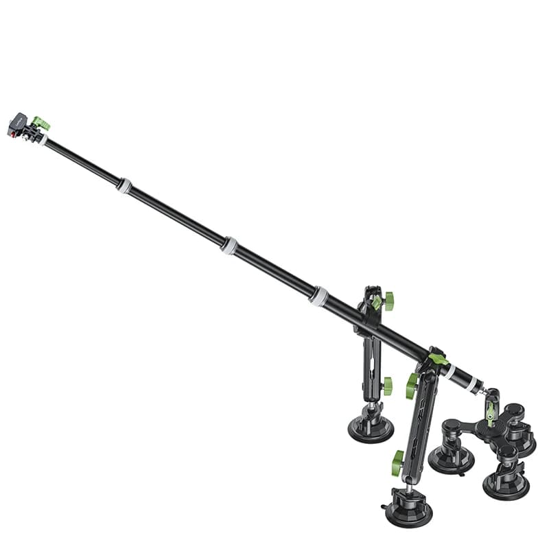 360-degree action camera support Extended invisible selfie stick with triple suction support Insta360
