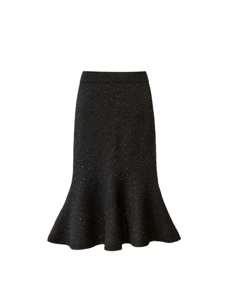 Gonna a Coda di Pesce alla Moda per Taglie Forti, Vita Alta, Nuovo Stile Autunno Inverno, Vintage Senza Tempo, in Fibra di Poliestere