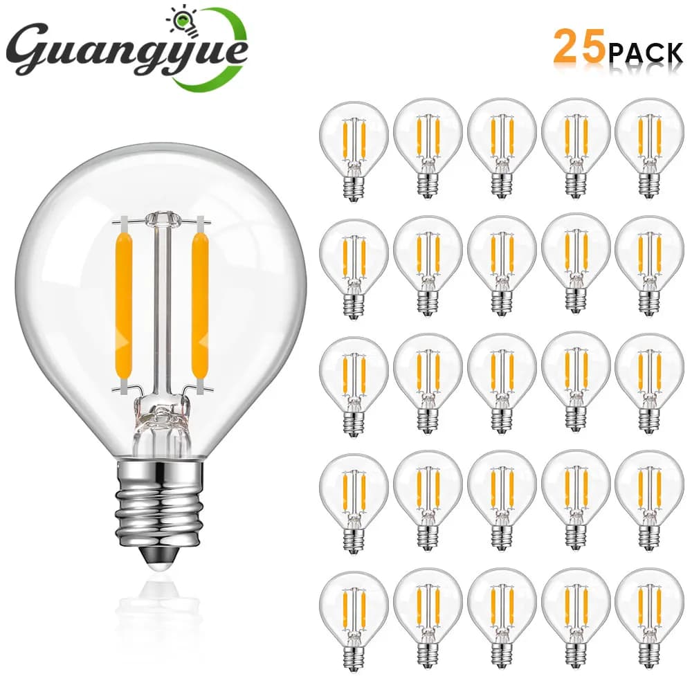 Lampadine di ricambio a LED in vetro trasparente a globo E12 E14 Lampadine a globo Edison per interni ed esterni 1,5 W 110 V 220 V 230 V Lampade bianche calde