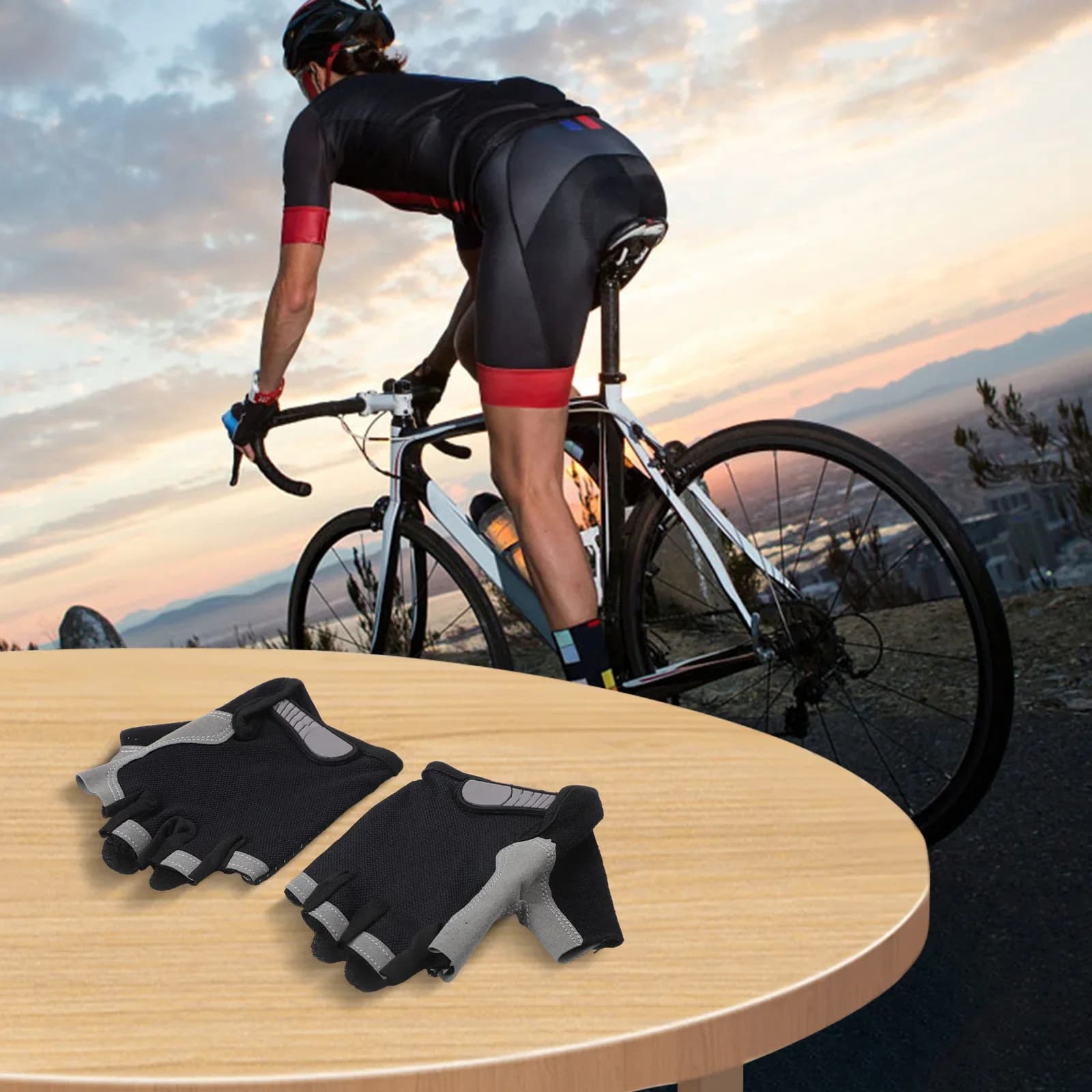 Half-tip breathable gym gloves, half-tip non-slip sports gloves for cycling and training, elasticized work gloves without fingers